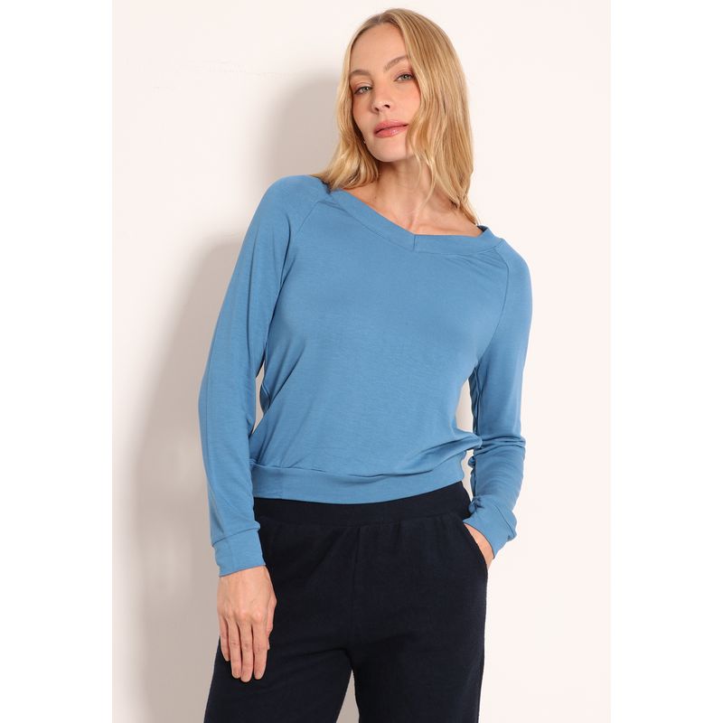 Blusa Feminina Manga Longa Gola V